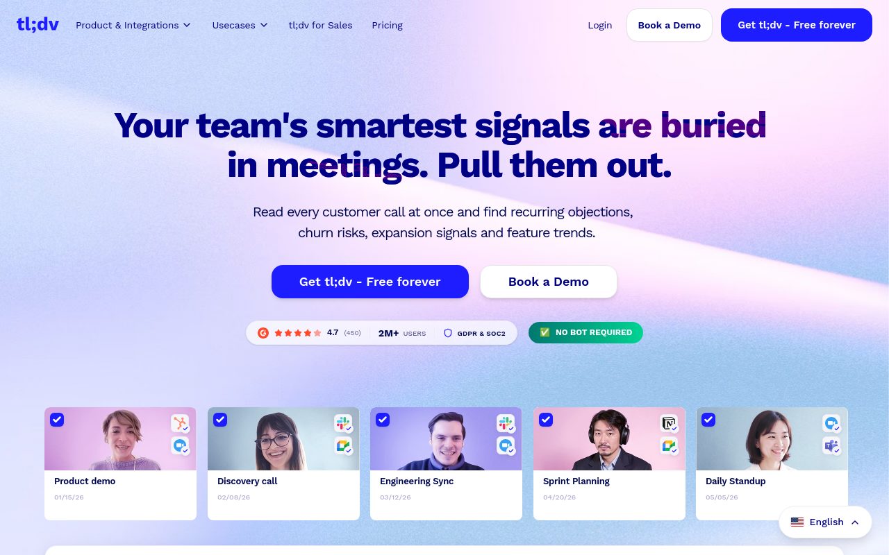 tldv.io homepage as captured during this analysis